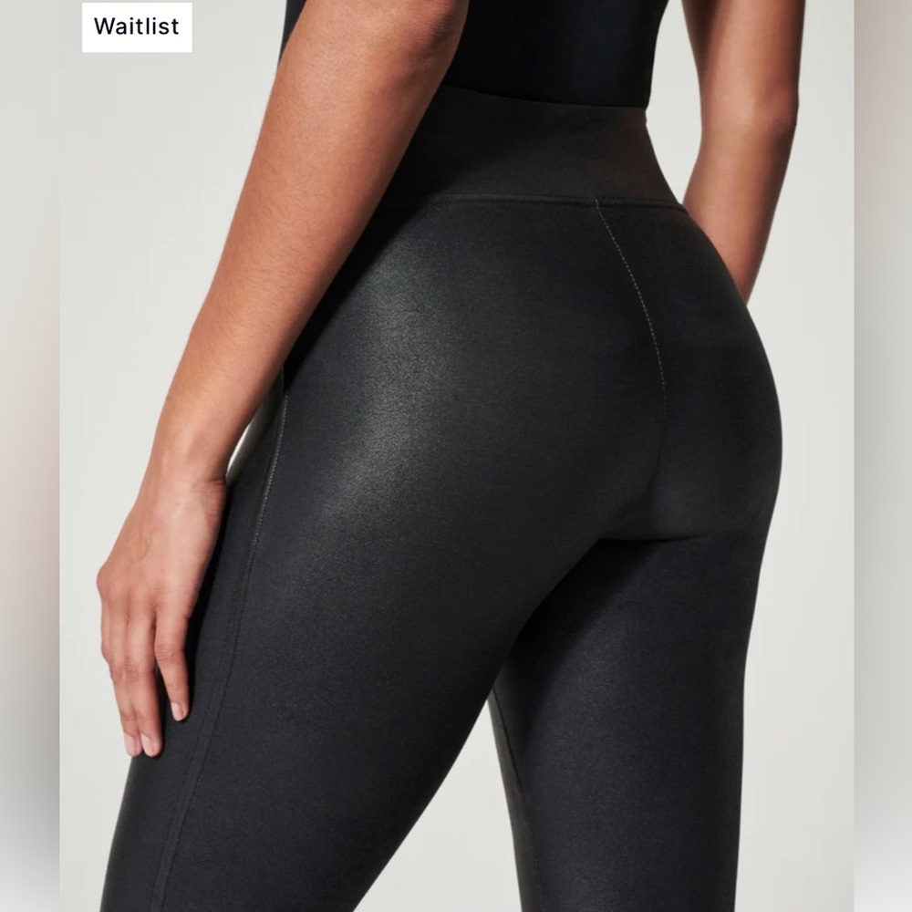 SPANX Faux Leather Leggings Large NWT